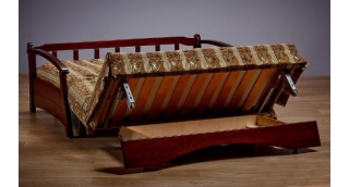 Диван аккордеон Профит с деревянными подлокотниками